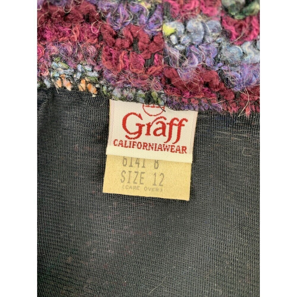 BOGO Graff Californiawear Knit Blazer Purple Red Stripe Sweater Vintage Women 12 - Picture 9 of 13